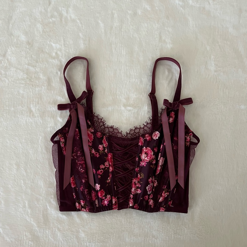 Victoria’s Secret lace up floral corset